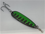 <b>1 oz. Black Nickel Gator Casting Spoon Lime Green Tape - Treble Hook</b>