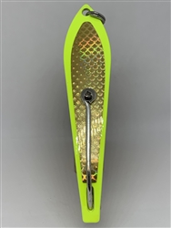 #200 Gator KingspoonÂ® Chartreuse Powder Coat - Gold Tape