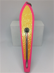 #350 Gator Kingspoon&#174; Pink Powder Coat - Yellow Ice Tape