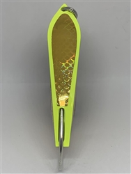 <b>#100 Gator KingspoonÂ® Chartreuse Powder Coat - Gold Tape</b>