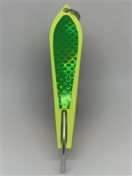 <b>#100 Gator KingspoonÂ® Chartreuse Powder Coat - Lime Green Tape</b>