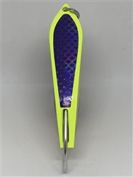 <b>#100 Gator KingspoonÂ® Chartreuse Powder Coat - Purple Tape</b>