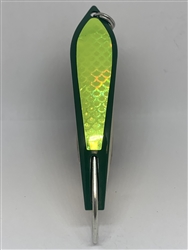 <b>#100 Gator KingspoonÂ® Hunter Green Powder Coat -Chartreuse Tape</b>