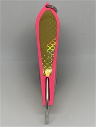 <b>#100 Gator KingspoonÂ® Pink Powder Coat - Gold Tape</b>