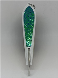 <b>#100 Gator KingspoonÂ® Pearl White Powder Coat - Bluegreen Ice Tape</b>