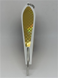 <b>#100 Gator KingspoonÂ® White Powder Coat - Gold Tape</b>