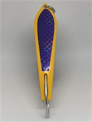 <b>#100 Gator KingspoonÂ® Yellow Powder Coat - Purple Tape</b>