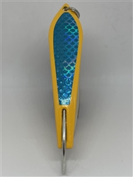 <b>#100 Gator KingspoonÂ® Yellow Powder Coat - Sky Blue Tape</b>