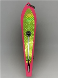 b>#200 Gator KingspoonÂ® Pink Powder Coat - Chartreuse Tape</b>