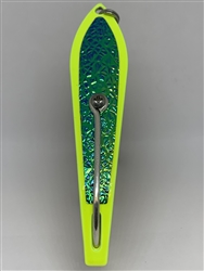 b>#250 Gator KingspoonÂ® Chartreuse Powder Coat -  Bluegreen Ice Tape</b>