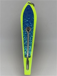 b>#250 Gator KingspoonÂ® Chartreuse Powder Coat -  Blue Ice Tape</b>