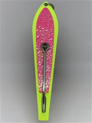 b>#250 Gator KingspoonÂ® Chartreuse Powder Coat - Pink Ice Tape</b>