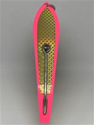 b>#250 Gator KingspoonÂ® Pink Powder Coat - Gold Tape</b>