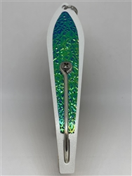 b>#250 Gator KingspoonÂ® Pearl White Powder Coat - Bluegreen Ice Tape</b>