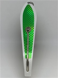 b>#250 Gator KingspoonÂ® Pearl White Powder Coat - Lime Green Tape</b>