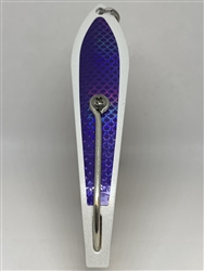 #250 Gator KingspoonÂ® Pearl White Powder Coat - Purple Tape 