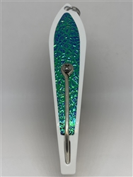 <b>#250 Gator KingspoonÂ® White Powder Coat - Bluegreen Ice Tape</b>