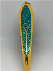 <b>#250 Gator KingspoonÂ® Yellow Powder Coat - Bluegreen Ice Tape</b>