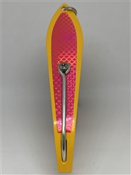 <b>#250 Gator KingspoonÂ® Yellow Powder Coat - Pink Tape</b>