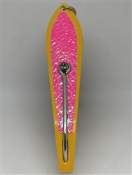 <b>#250 Gator KingspoonÂ® Yellow Powder Coat - Pink Ice Tape</b>