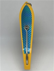 <b>#250 Gator KingspoonÂ® Yellow Powder Coat - Sky Blue Tape</b>