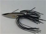 <b>1/4 oz. Chrome Weedless Spoon - Black Skirt Trailer</b>