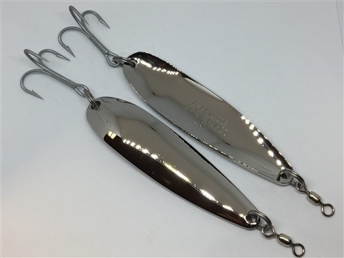 3oz Casting Crocodile Spoons 6 Pieces Silver Holographic Fishing Lures