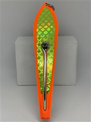 #350 Gator KingspoonÂ® Orange Powder Coat - Chartreuse Tape