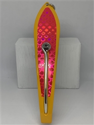 <b>#350 Gator KingspoonÂ® Yellow Powder Coat - Pink Tape </b>